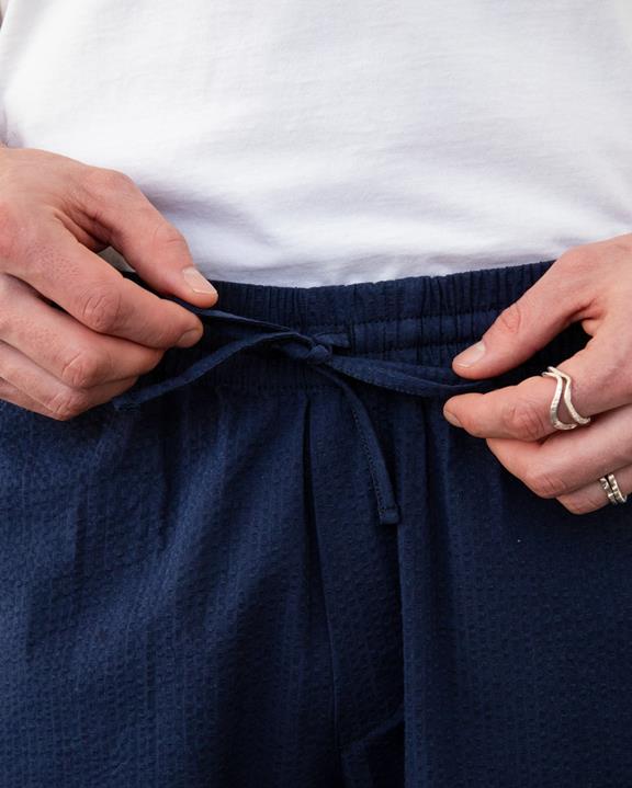 Broek Seersucker Marineblauw from Shop Like You Give a Damn