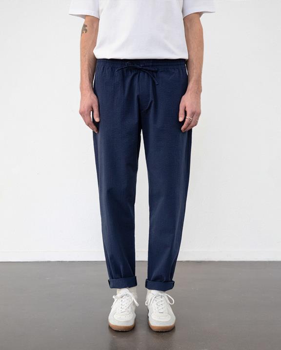 Broek Seersucker Marineblauw from Shop Like You Give a Damn