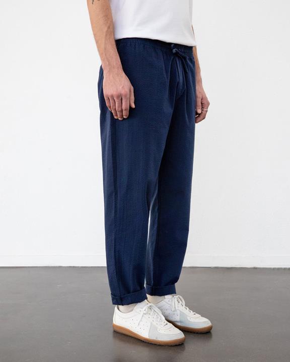 Broek Seersucker Marineblauw from Shop Like You Give a Damn
