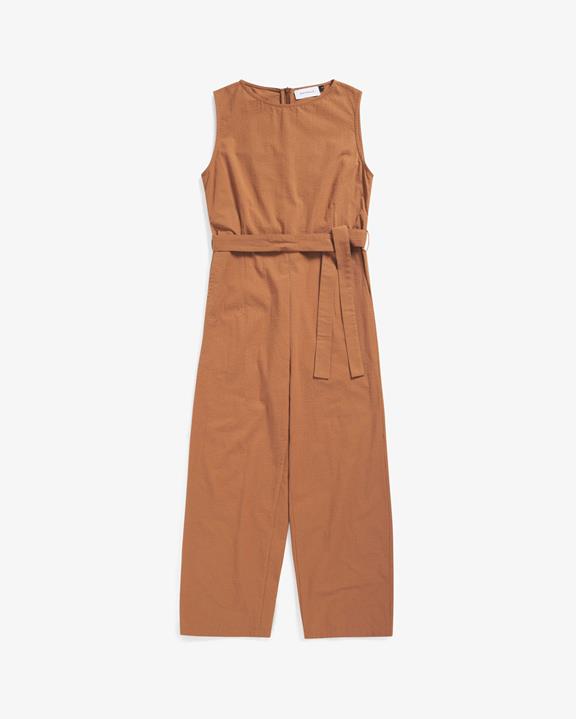 Jumpsuit Mouwloos Seersucker Karamel from Shop Like You Give a Damn