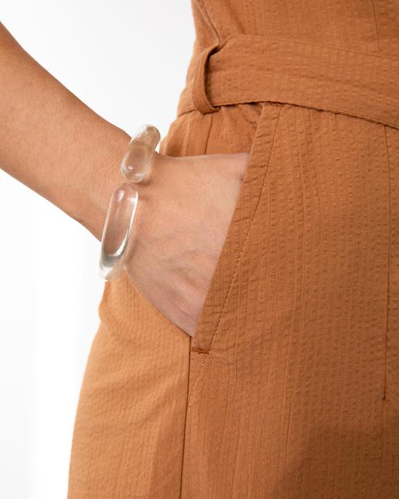 Jumpsuit Mouwloos Seersucker Karamel from Shop Like You Give a Damn