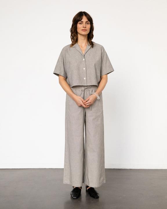 Shirt Cropped Bowling Grijs from Shop Like You Give a Damn