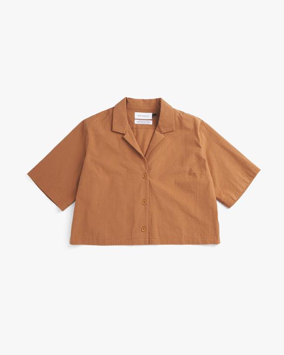 Shirt Cropped Seersucker Bowling Caramel via Shop Like You Give a Damn