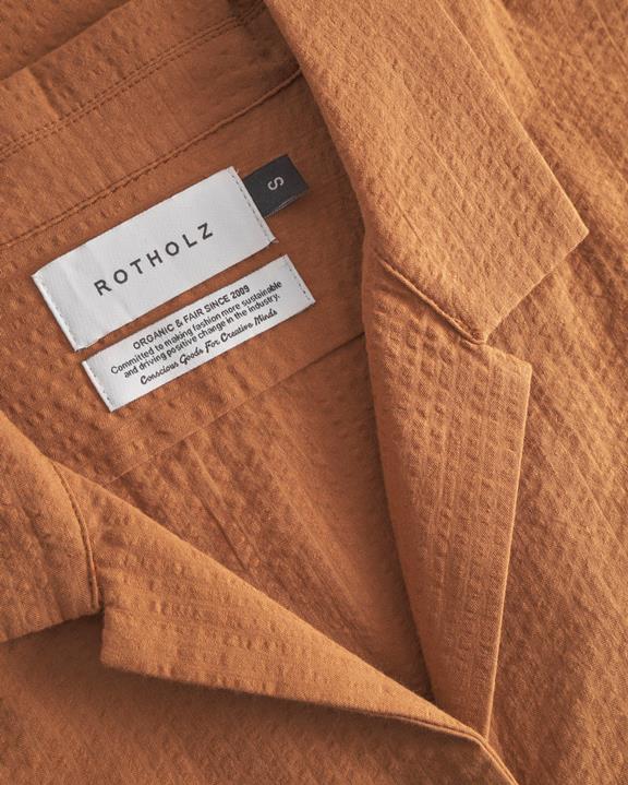 Shirt Cropped Seersucker Bowling Caramel from Shop Like You Give a Damn