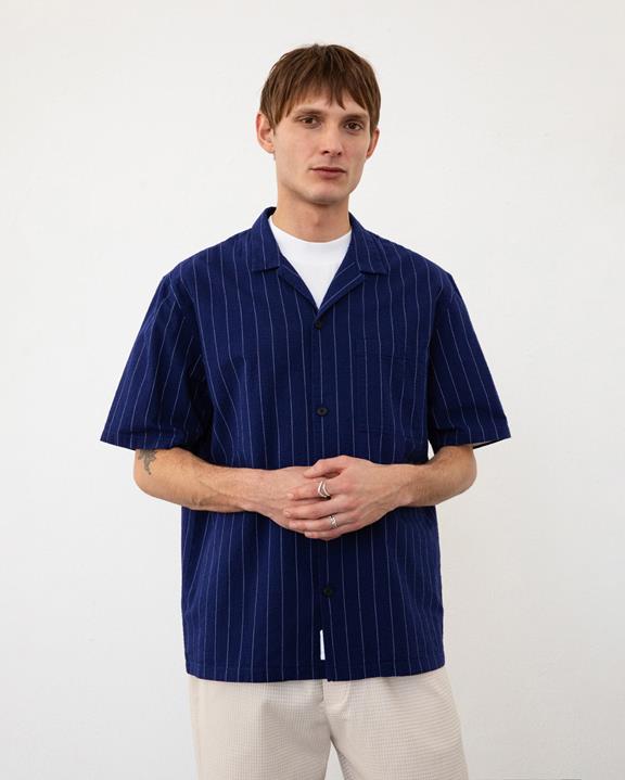 Shirt Seersucker Bowling Navy via Shop Like You Give a Damn