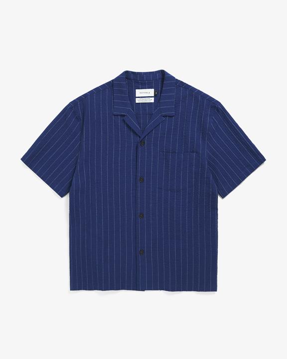Shirt Seersucker Bowling Navy from Shop Like You Give a Damn