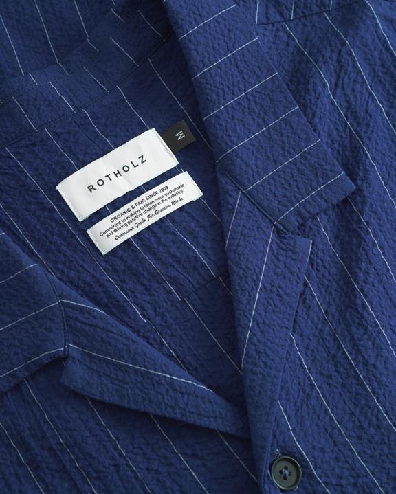 Shirt Seersucker Bowling Navy from Shop Like You Give a Damn