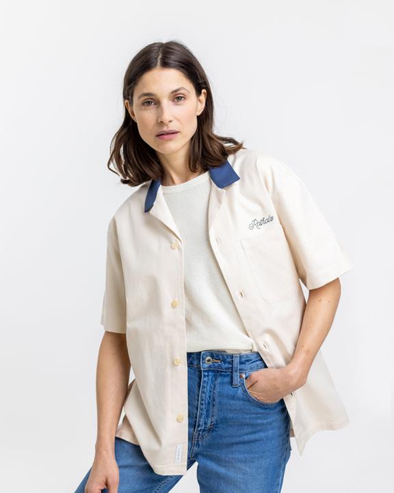 Overhemd Bowling Retro Contrastkraag Off White from Shop Like You Give a Damn