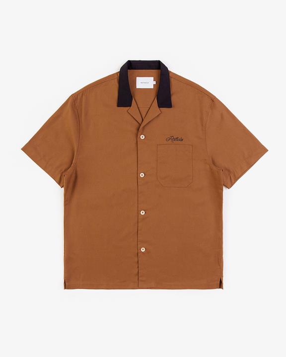 Overhemd Bowling Contrastkraag Terracotta via Shop Like You Give a Damn