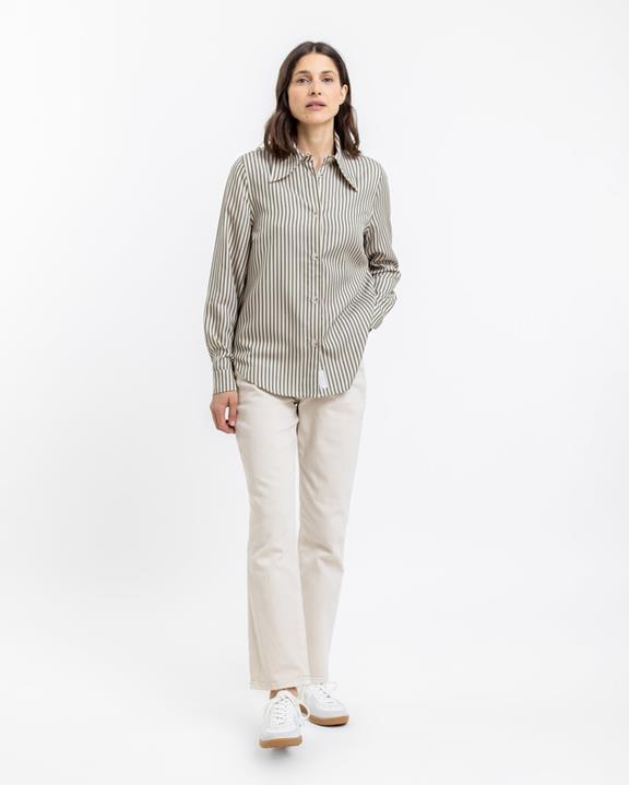 Shirt Olijf Gestreept from Shop Like You Give a Damn