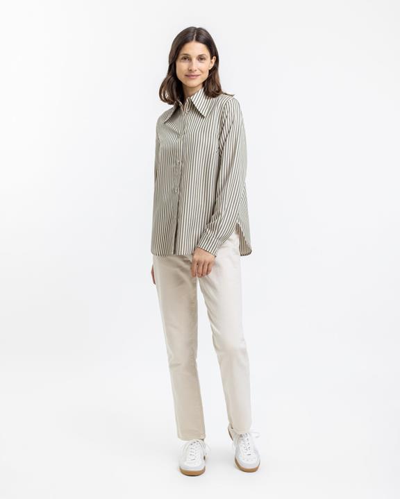 Shirt Olijf Gestreept from Shop Like You Give a Damn