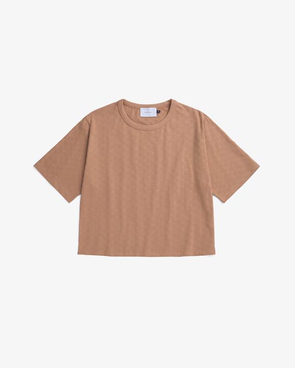 T-Shirt Kort Gestructureerd Karamel via Shop Like You Give a Damn