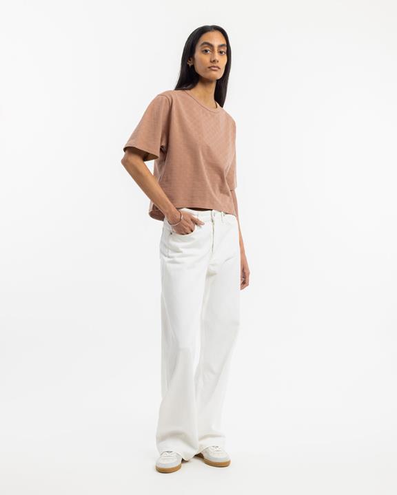 T-Shirt Kort Gestructureerd Karamel from Shop Like You Give a Damn