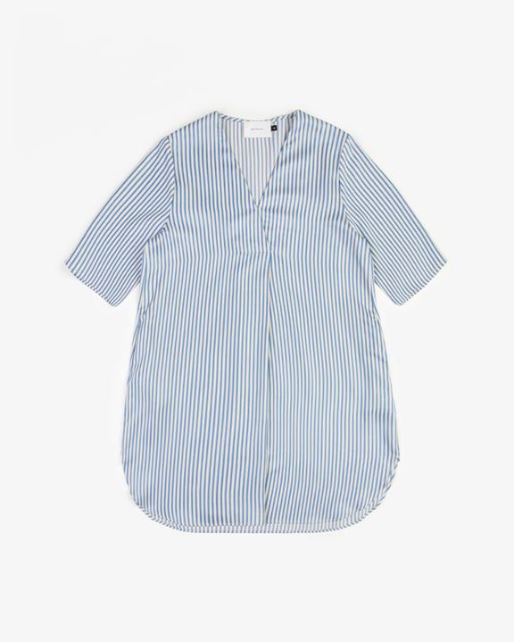 Jurk Kaftan Blauw/Zand Gestreept via Shop Like You Give a Damn