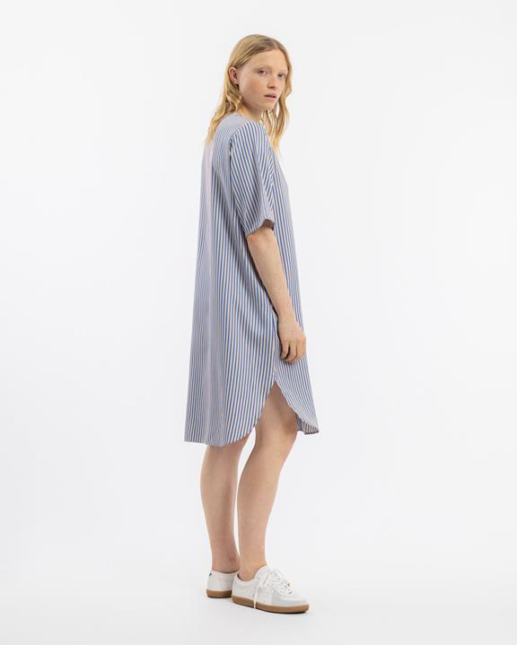 Jurk Kaftan Blauw/Zand Gestreept from Shop Like You Give a Damn