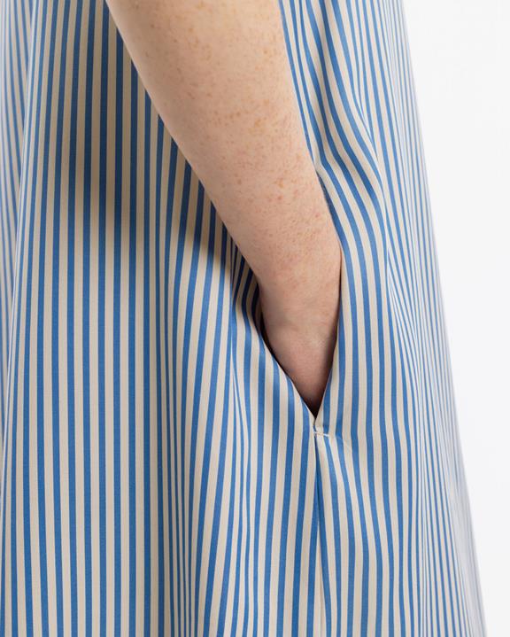 Jurk Kaftan Blauw/Zand Gestreept from Shop Like You Give a Damn