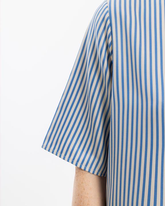 Jurk Kaftan Blauw/Zand Gestreept from Shop Like You Give a Damn