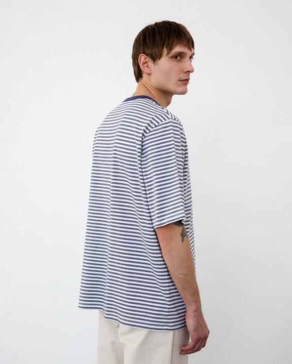 T-Shirt Gestreept Blauw from Shop Like You Give a Damn