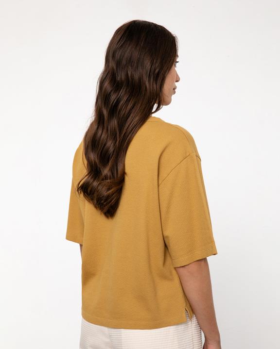 T-Shirt Kort Wafel Mosterd from Shop Like You Give a Damn