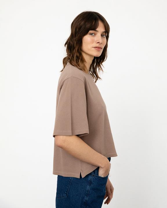 T-Shirt Kort Wafel Bruin from Shop Like You Give a Damn