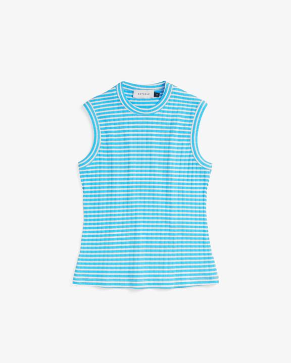 Tanktop Geribbeld Lichtblauw Gestreept via Shop Like You Give a Damn