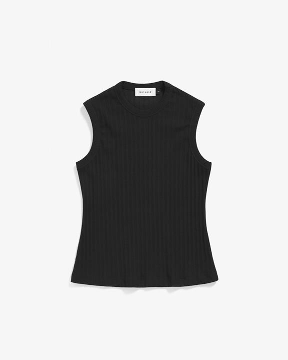 Tanktop Geribbeld Zwart via Shop Like You Give a Damn
