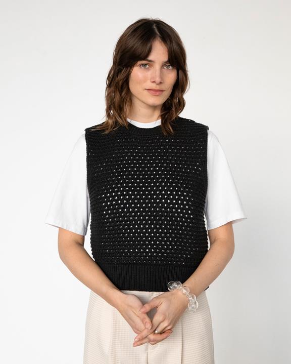 Gebreid Vest Zwart from Shop Like You Give a Damn