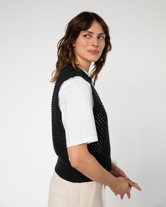 Gebreid Vest Zwart from Shop Like You Give a Damn