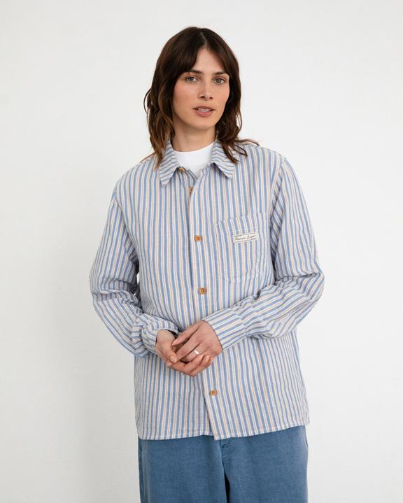 Shirt Lange Mouw Gestreept Multicolor from Shop Like You Give a Damn