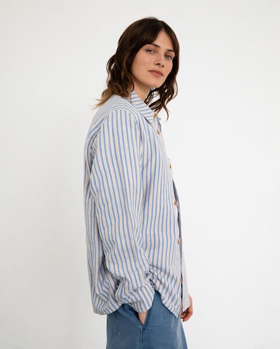 Shirt Lange Mouw Gestreept Multicolor from Shop Like You Give a Damn