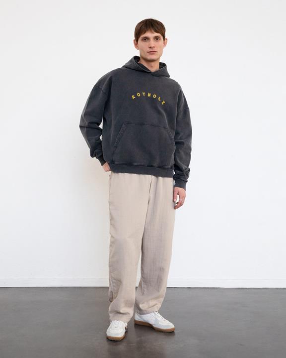 Hoodie Logo Gewassen Zwart via Shop Like You Give a Damn