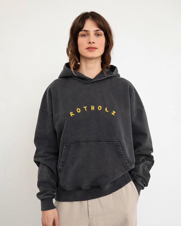 Hoodie Classic Logo Gewassen Zwart from Shop Like You Give a Damn