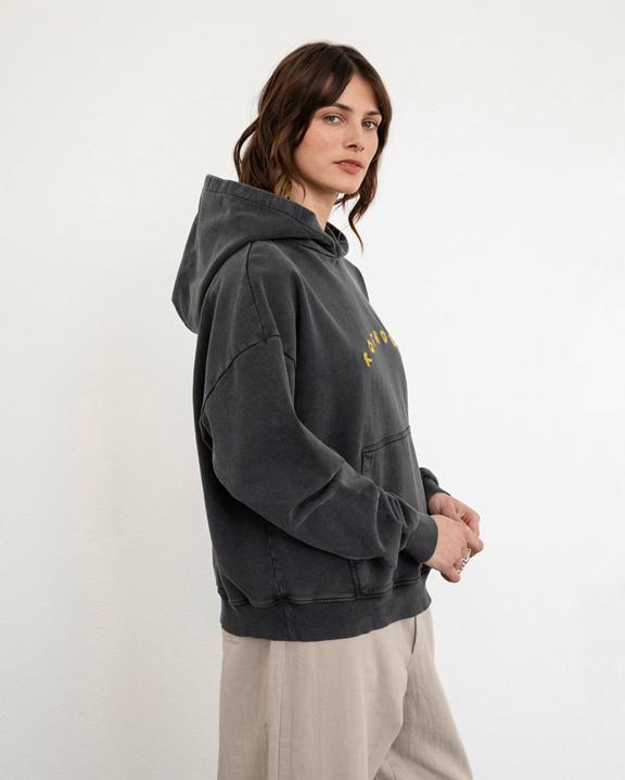 Hoodie Classic Logo Gewassen Zwart from Shop Like You Give a Damn