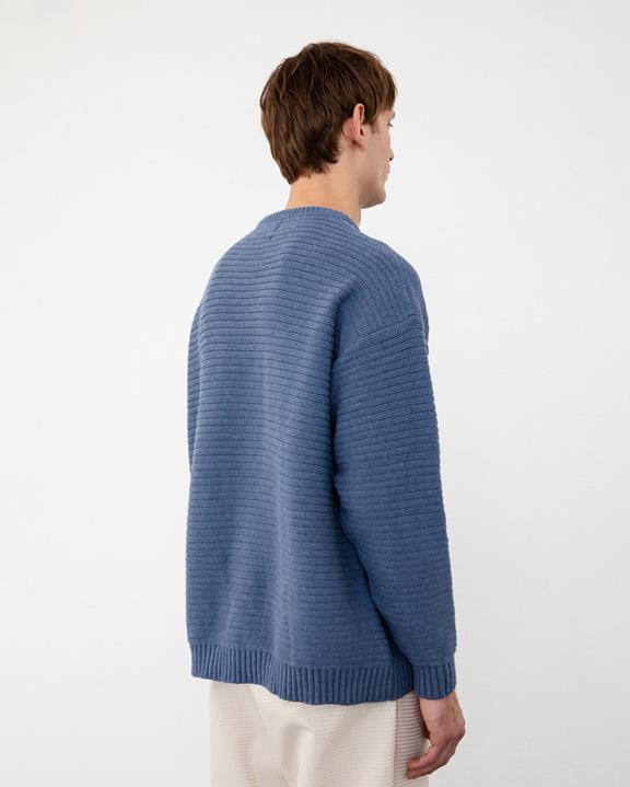 Trui Gebreid Geribbeld Blauw from Shop Like You Give a Damn
