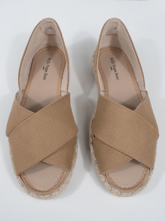 Sandalen Espadrille Bruin Canvas via Shop Like You Give a Damn