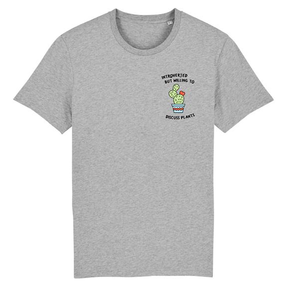 T-Shirt Willing To Discuss Plants Grijs 1