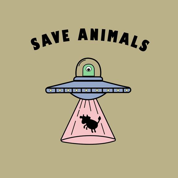 T-Shirt Save Animals Grey 2