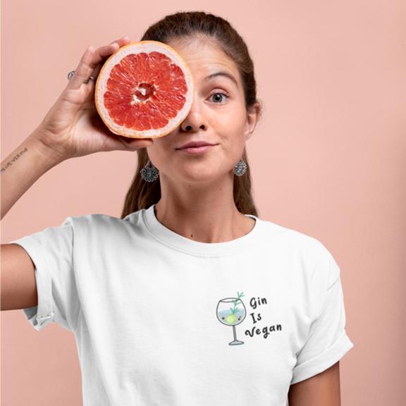 T-Shirt Gin Is Vegan Lavendel 2
