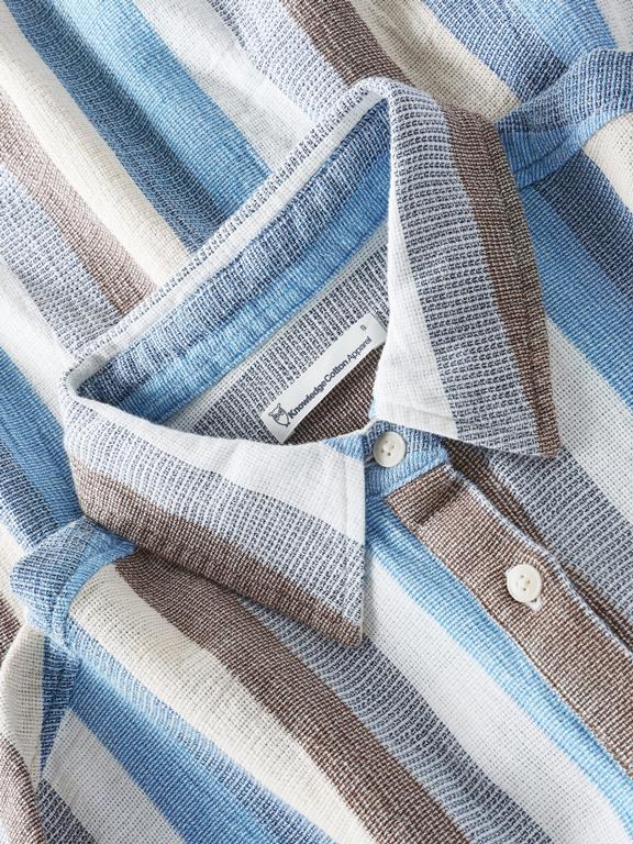 KnowledgeCotton Apparel Overhemdjurkstructuur Met Veelkleurige Strepen