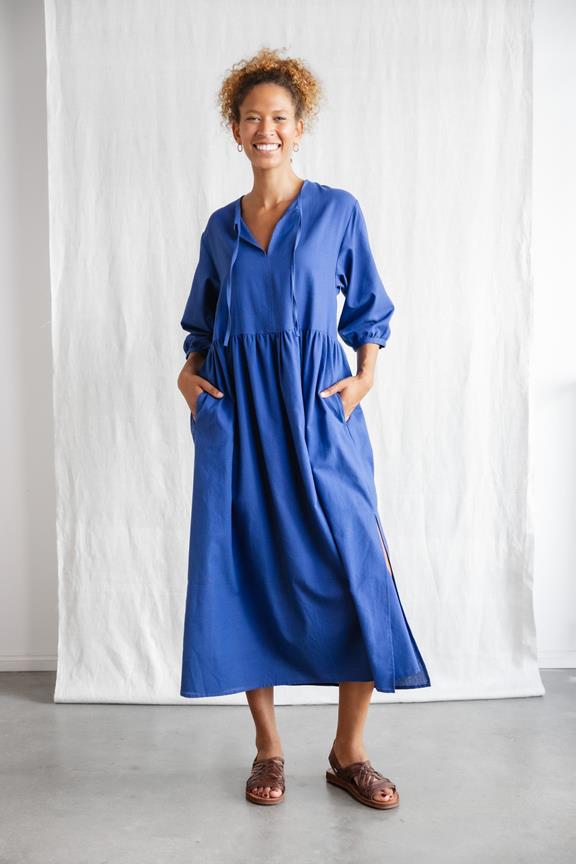 Jyoti Fair Works Kleid Paudali Kobaltblau