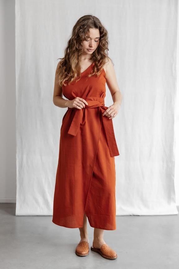 Jyoti Fair Works Kleid Agnila Terrakotta