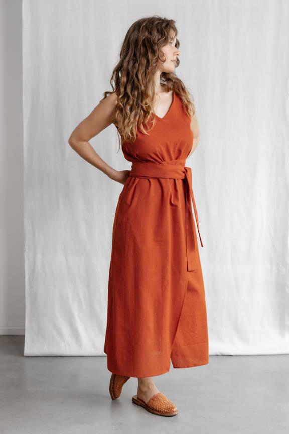 Jyoti Fair Works Kleid Agnila Terrakotta