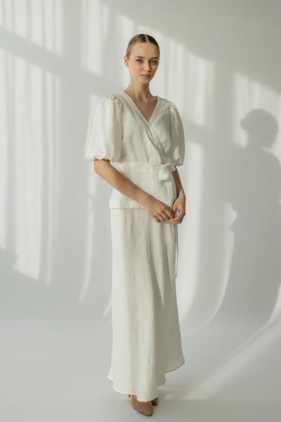 Amber Linen Set Wickeloberteil & Rock Venezia Creme