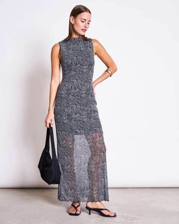 JAN 'N JUNE Maxikleid Mesh Culex Zebra Print