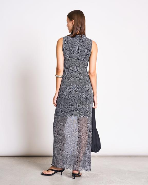 JAN 'N JUNE Maxikleid Mesh Culex Zebra Print