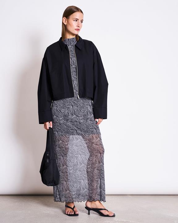 JAN 'N JUNE Maxikleid Mesh Culex Zebra Print