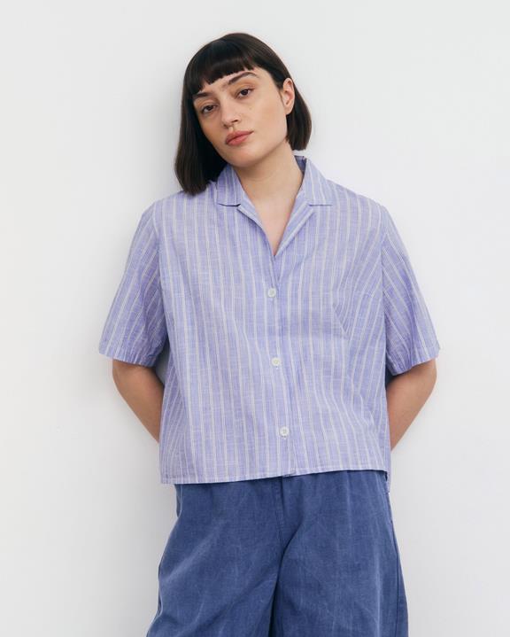 Rotholz Hemd Bowling Blue Stripe