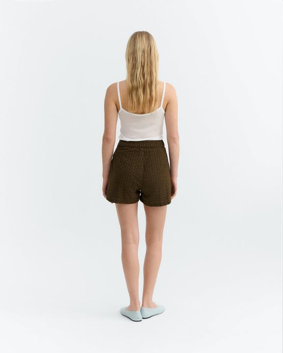 Thinking MU Kurze Hose Narciso Seersucker Braun