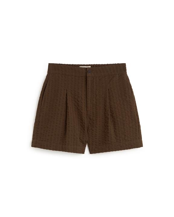 Thinking MU Kurze Hose Narciso Seersucker Braun