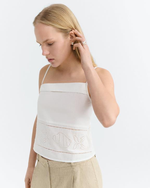 Thinking MU Top Raida Bestickt Weiß